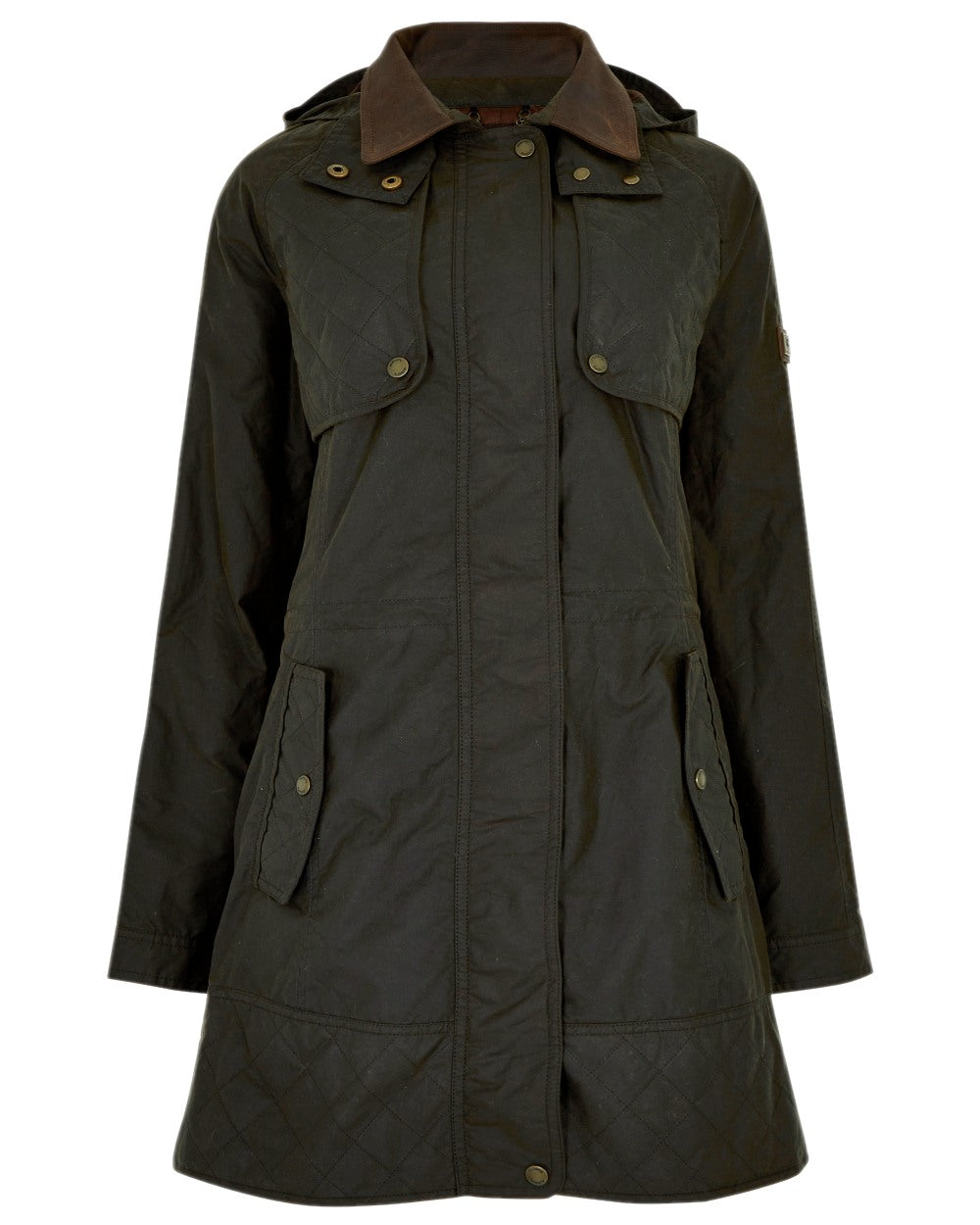 Verdigris Coloured Dubarry Womens Radford Wax Jacket on white background