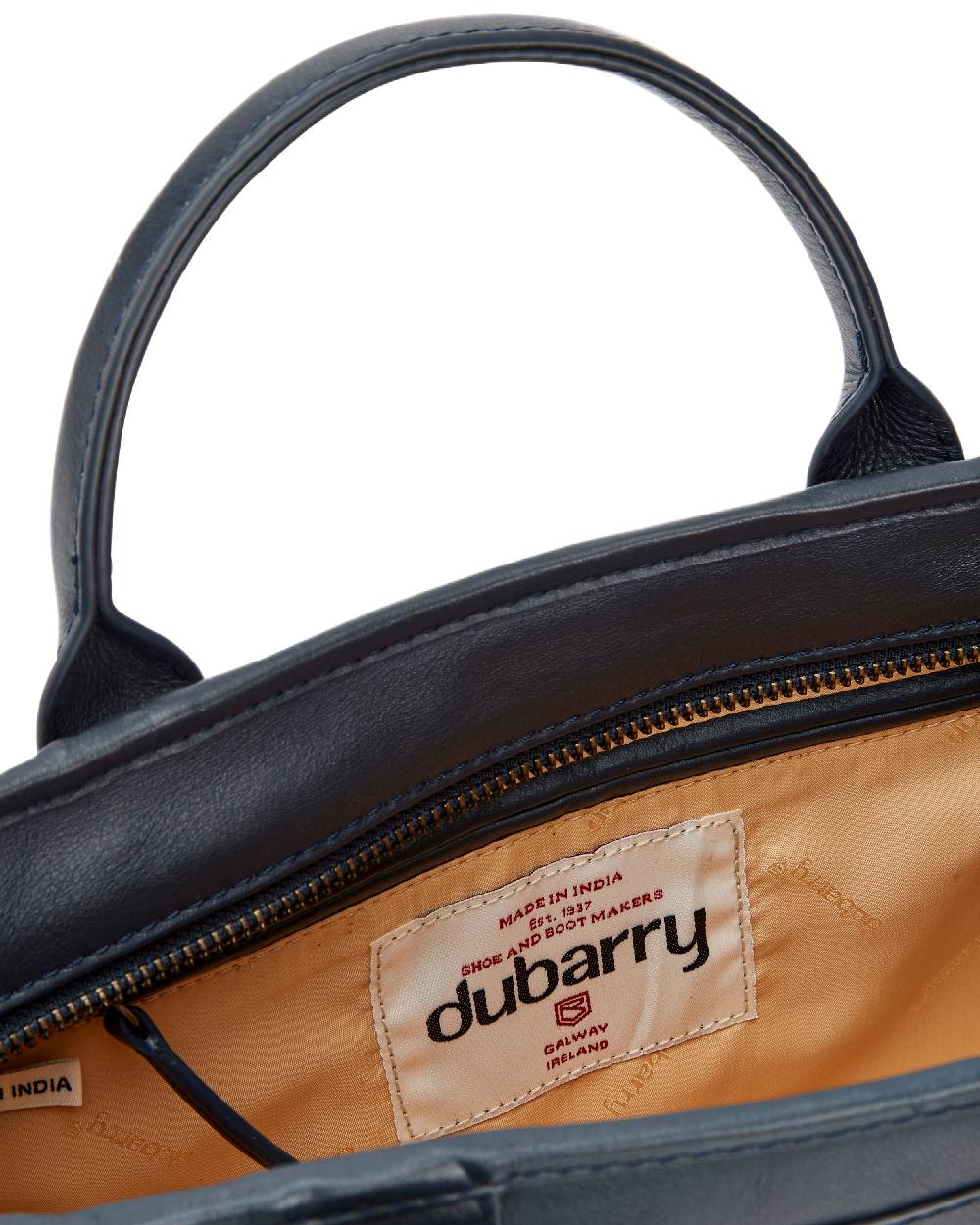 Navy Coloured Dubarry Womens Ramelton Leather Handbag on white background