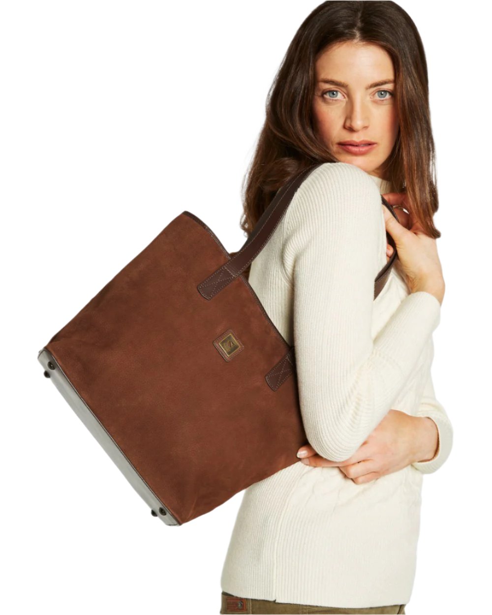 Walnut Coloured Dubarry Womens Rosemount Tote Bag on white background