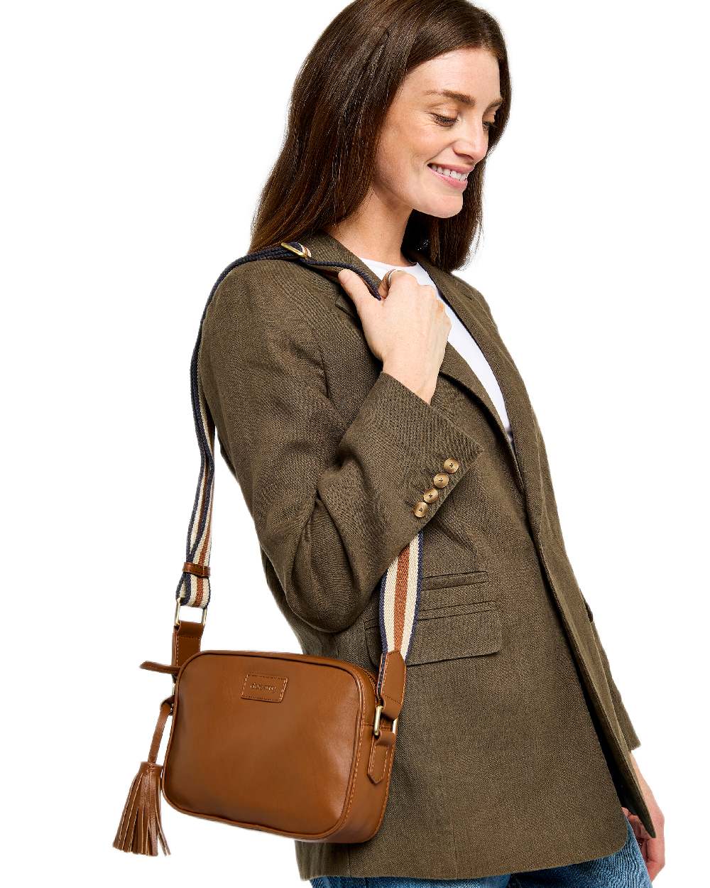 Caramel Coloured Dubarry Womens Rostrevor Cross Body Bag on white background