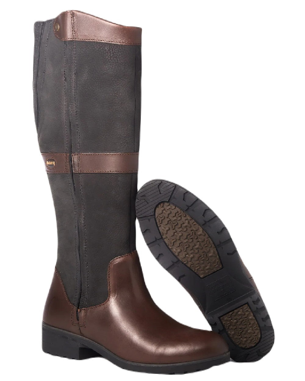 Black Brown coloured Dubarry Womens Sligo Country Boots on white background