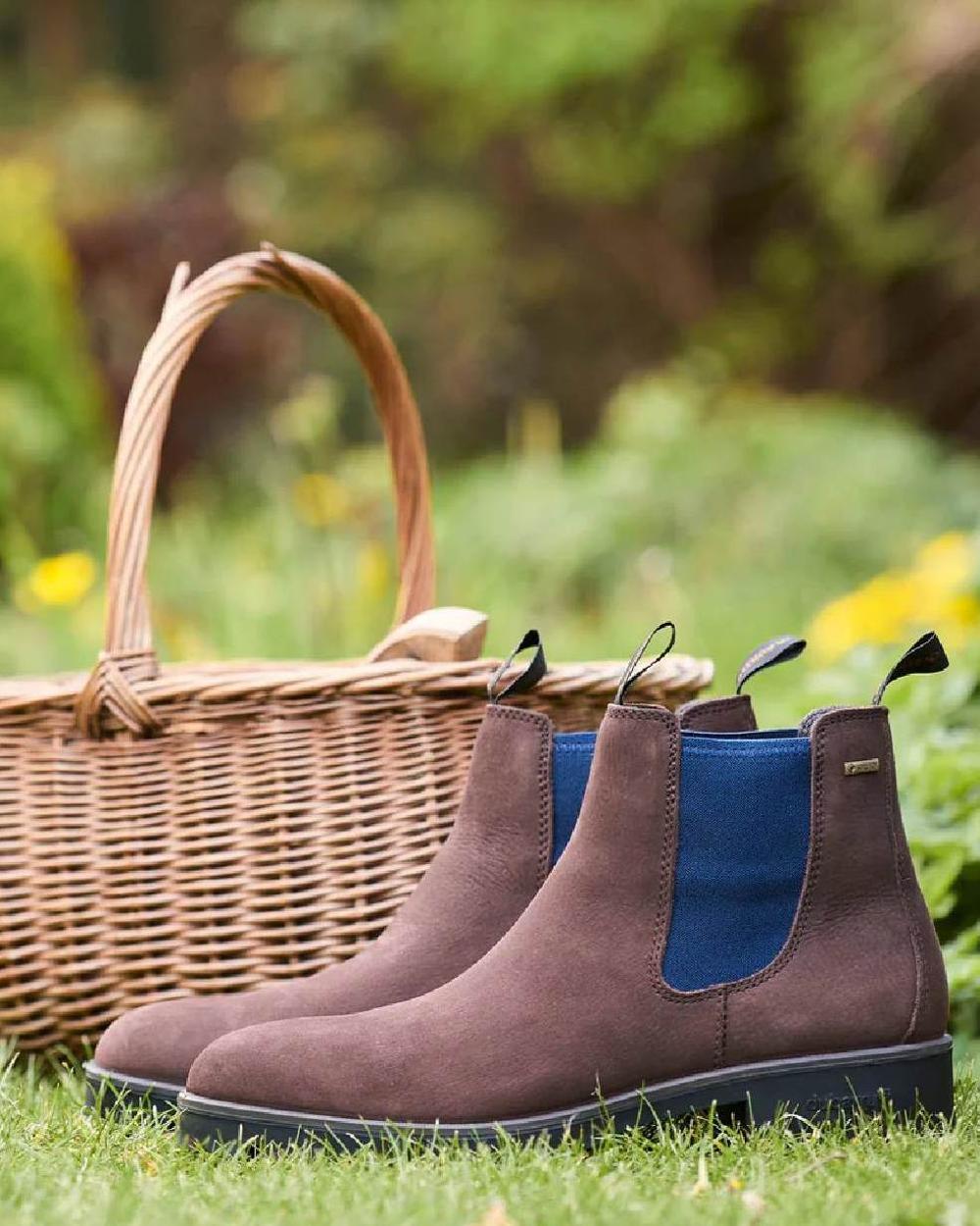 Java coloured Dubarry Womens Waterford Chelsea Boots on grass background