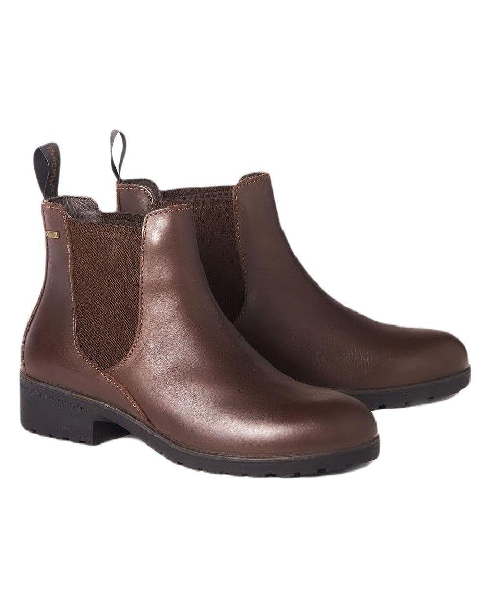 Mahogany coloured Dubarry Womens Waterford Chelsea Boots on white background