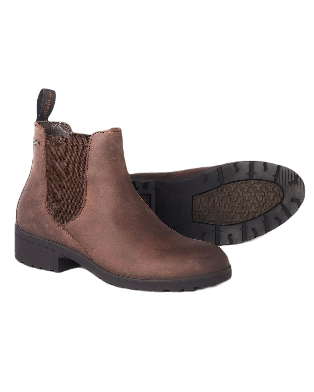 Old Rum coloured Dubarry Womens Waterford Chelsea Boots on white background