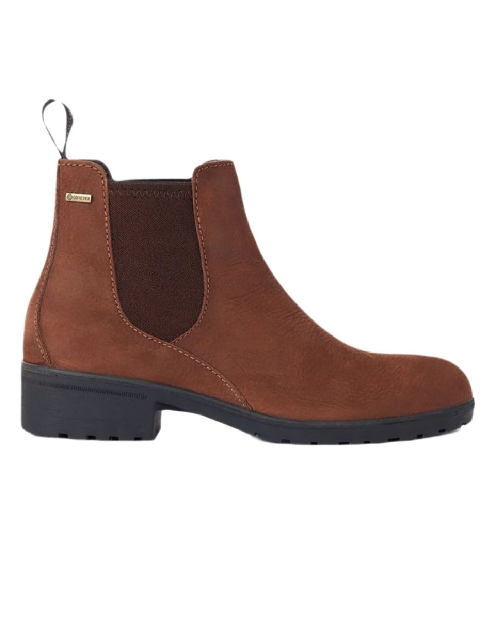 Walnut coloured Dubarry Womens Waterford Chelsea Boots on white background