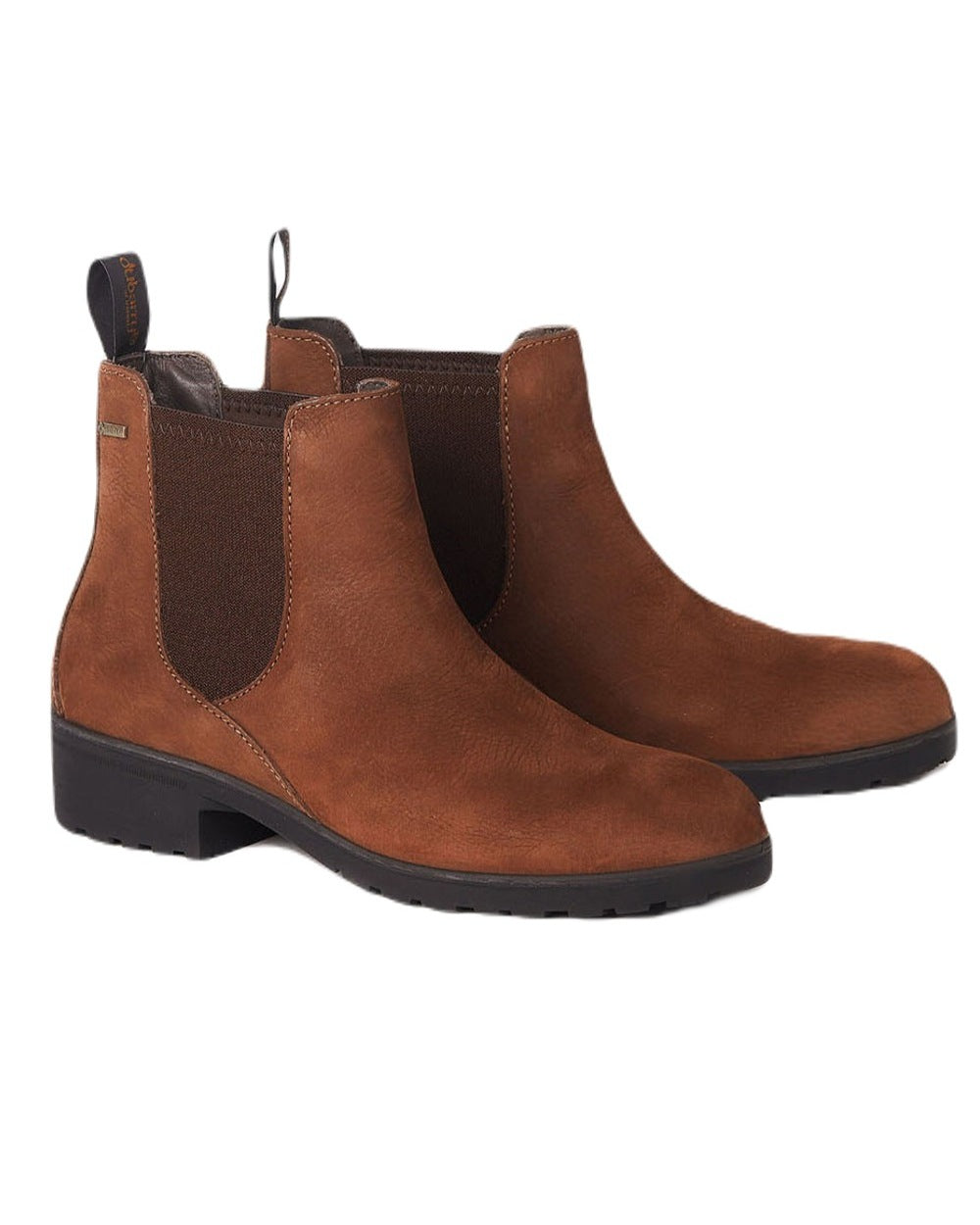 Walnut coloured Dubarry Womens Waterford Chelsea Boots on white background
