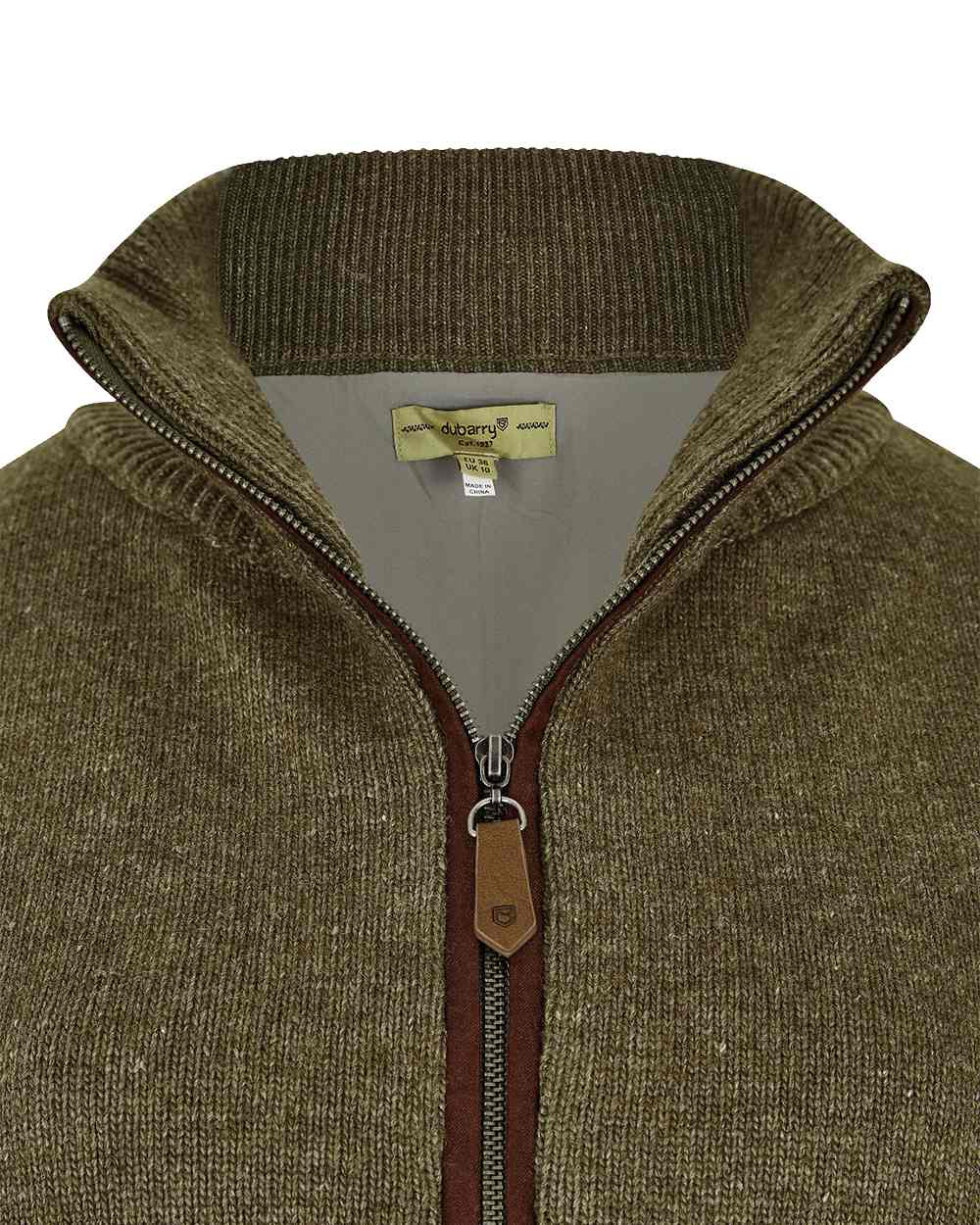 Dubarry Morrisey Zip Neck Sweater in Dusky Green