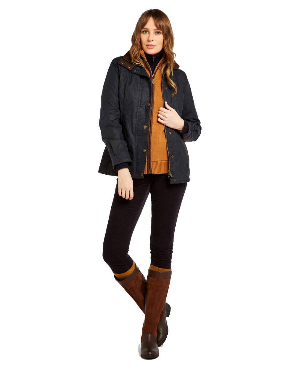 Dubarry Mountrath Waxed Jacket in Navy