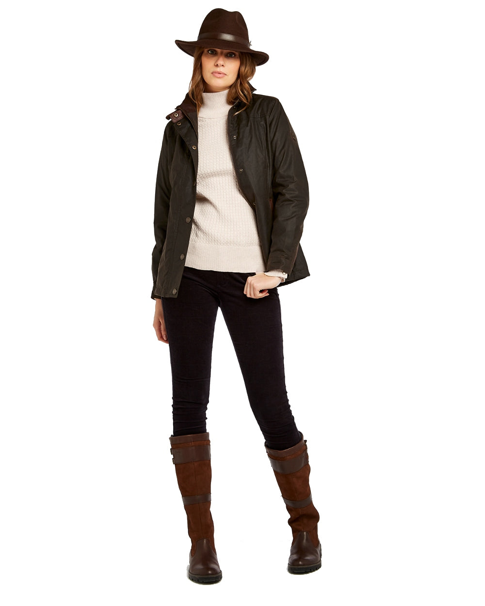 Dubarry Mountrath Waxed Jacket in Olive