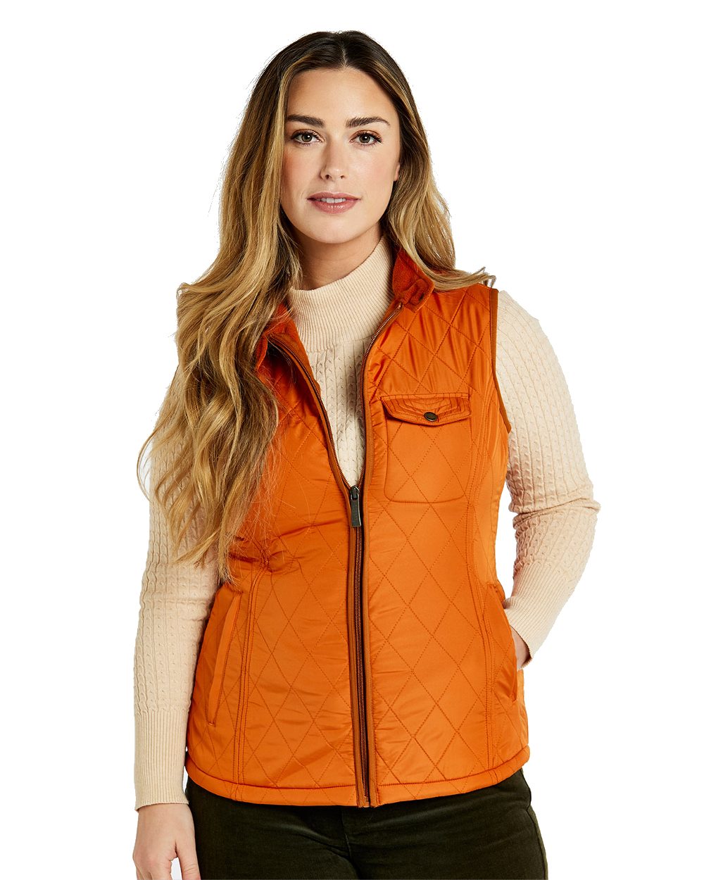 Dubarry Rathdown Quilted Gilet in Cayenne