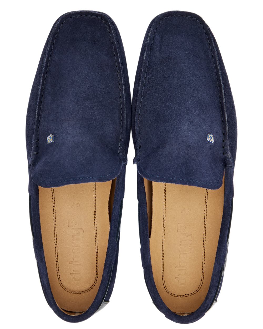 French Navy coloured Dubarry Fiji Loafers on white background