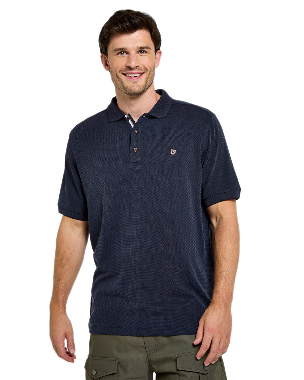Ink Navy Coloured Dubarry Mens Morrison Polo Shirt on white background