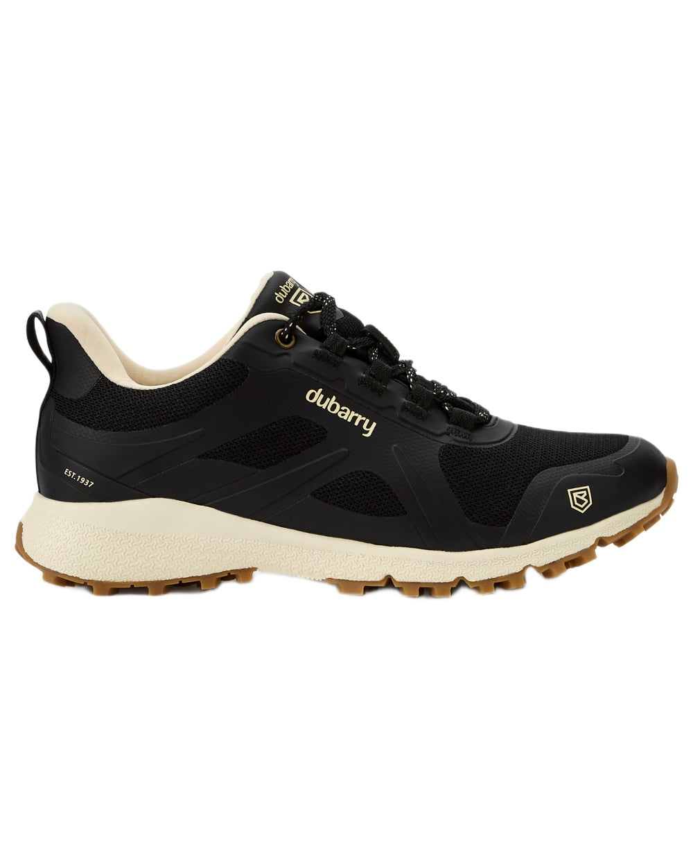 Black coloured Dubarry Womens Curragh All Weather Sneaker on white background