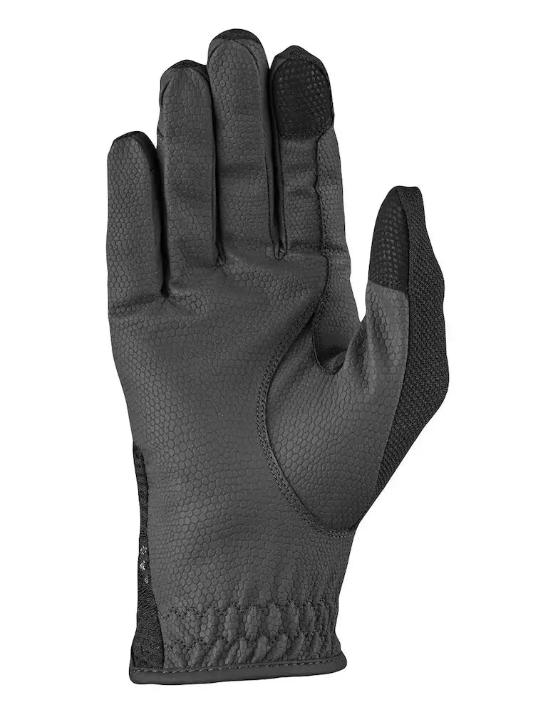 Black Coloured Dublin Airflow Honeycomb Gloves on white background