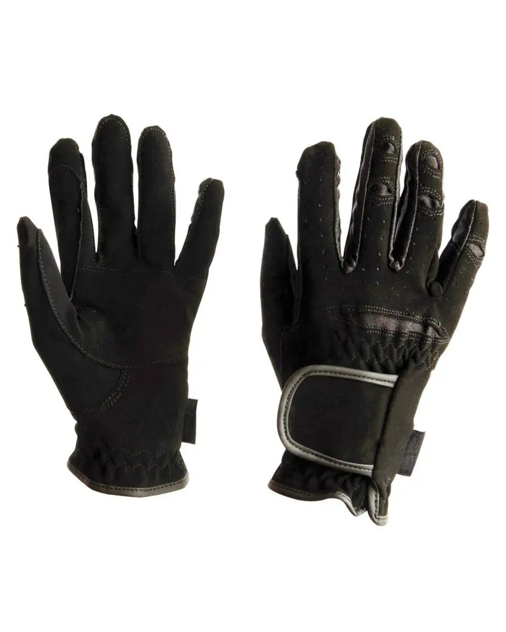 Black Coloured Dublin Childrens Everyday Mighty Grip Riding Gloves on white background
