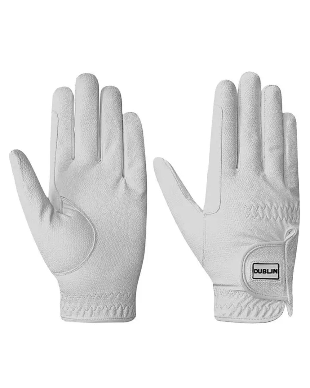 White Coloured Dublin Childrens Everyday Riding Gloves on white background