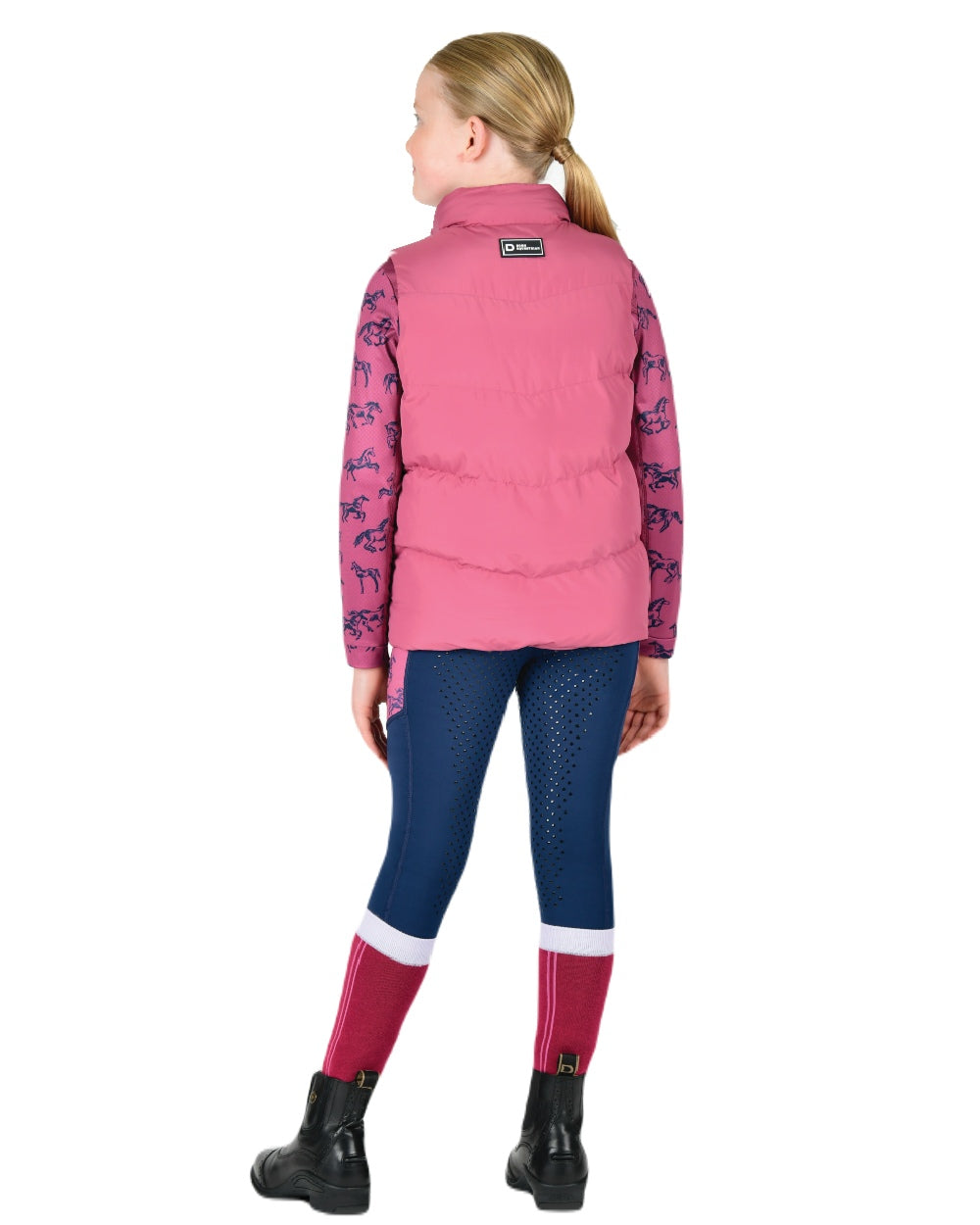 Red Violet coloured Dublin Childrens Patrice Everyday Puffer Vest on white background