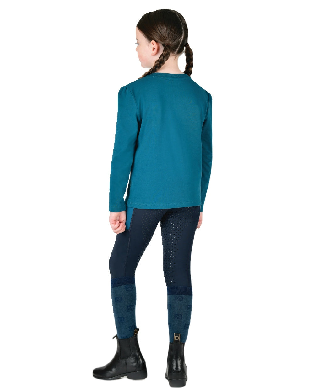 Legion Blue Pony Silhouette coloured Dublin Childrens Poppy Puff Sleeve Tee on white background