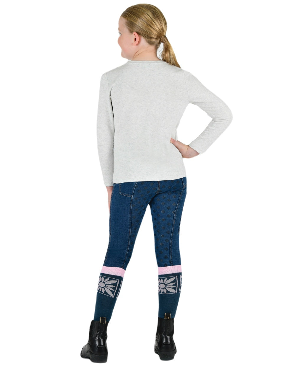 White Marle Nordic Pony coloured Dublin Childrens Poppy Puff Sleeve Tee on white background