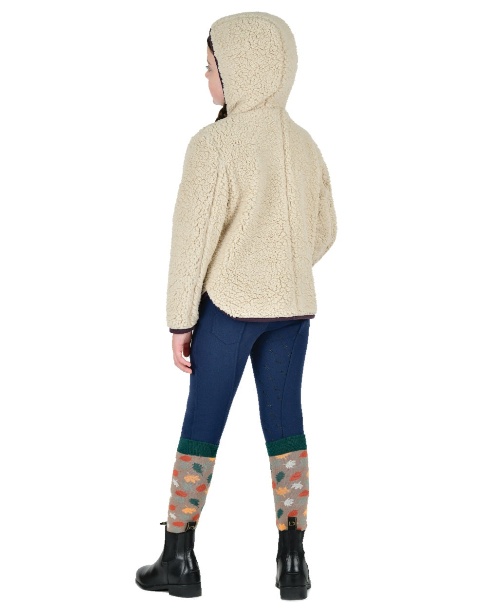 Natural Plum Perfect Trim coloured Dublin Childrens Talia Teddy Pullover on white background