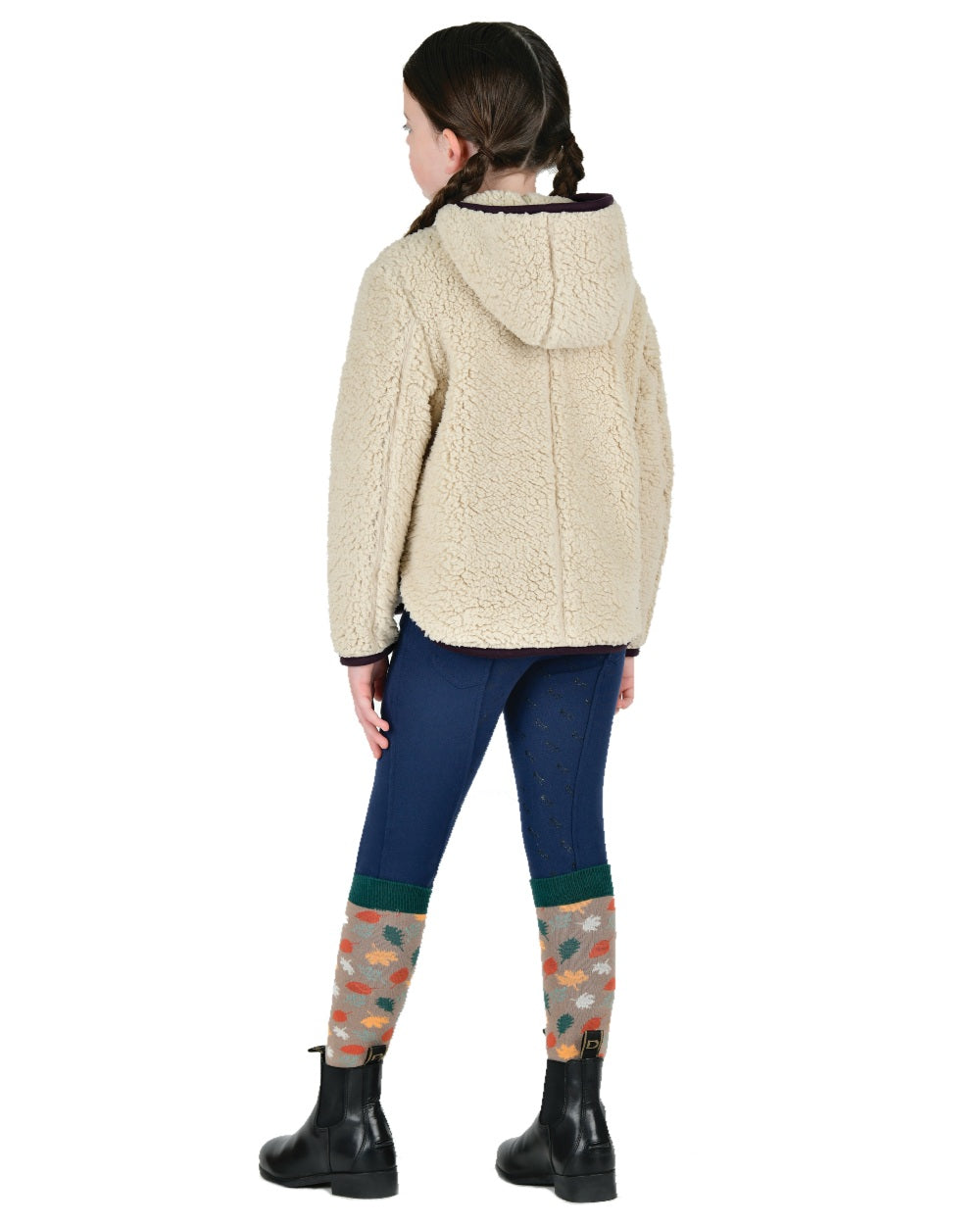 Natural Plum Perfect Trim coloured Dublin Childrens Talia Teddy Pullover on white background