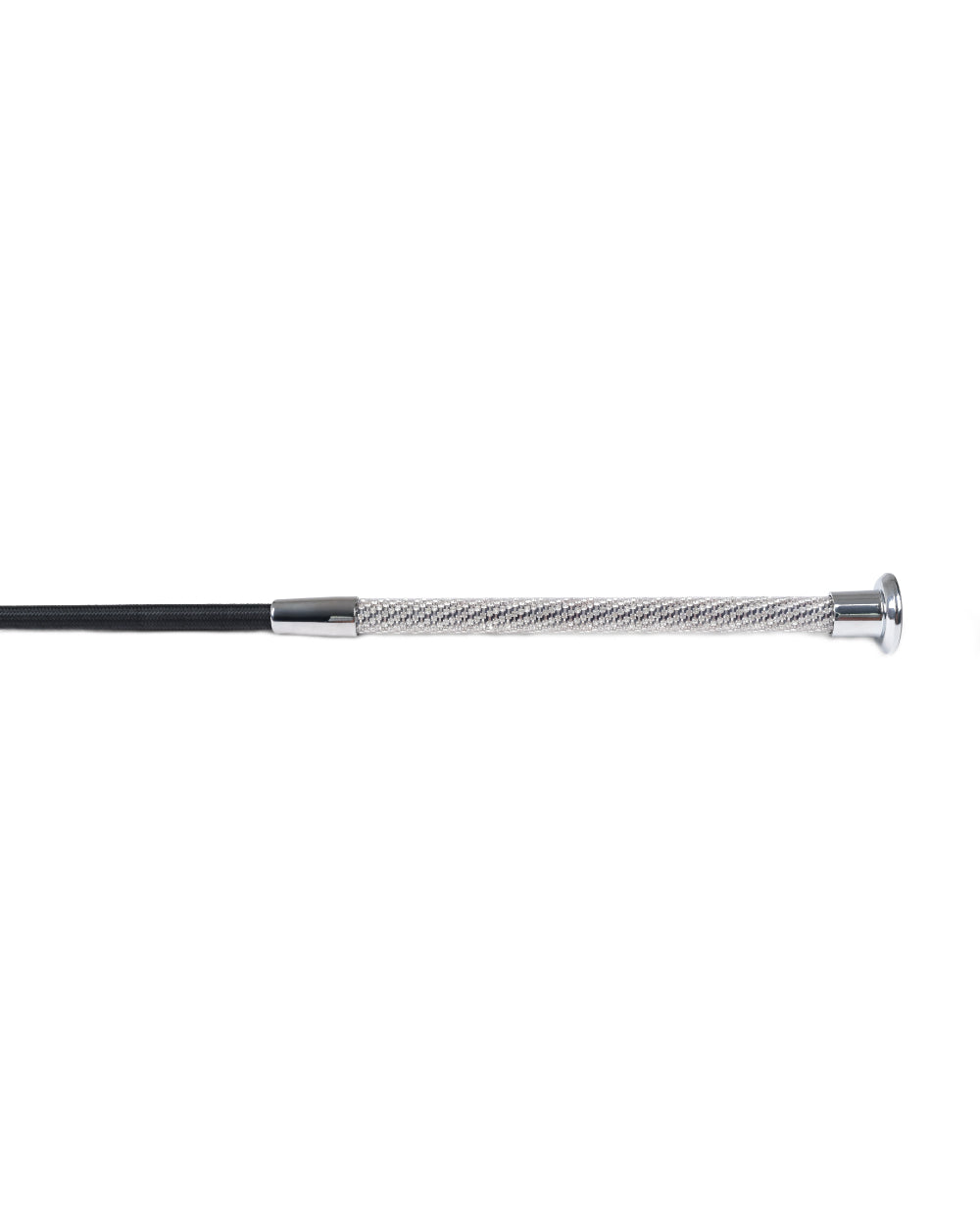 Black Coloured Dublin Crystal Handle Dressage Whip ll on white background