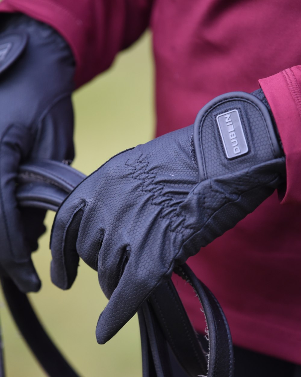 Black Coloured Dublin Every Day Touch Screen Compatible Gloves on outdoor background