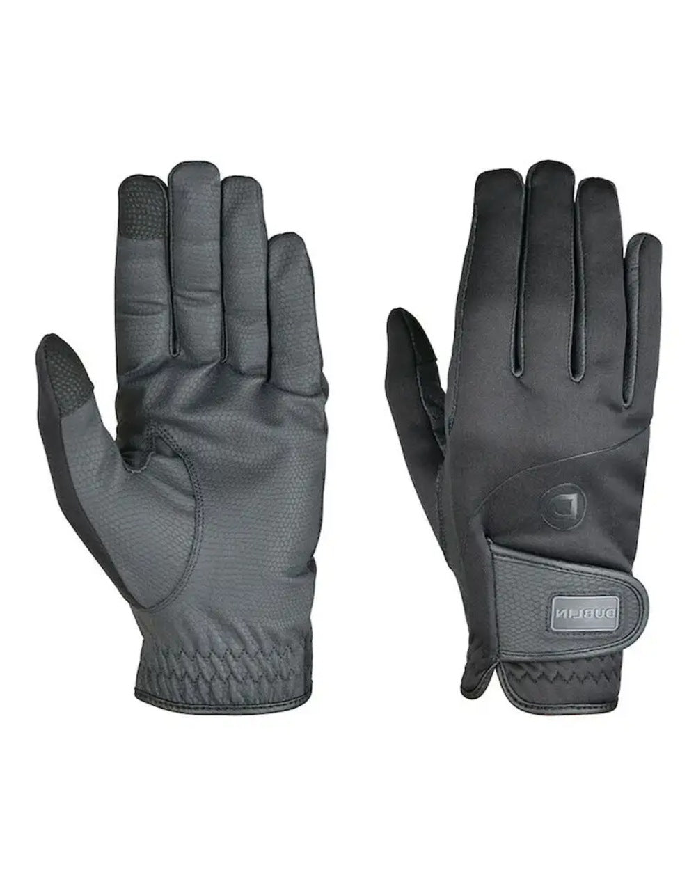 Black Coloured Dublin Everyday Softback Riding Gloves on white background