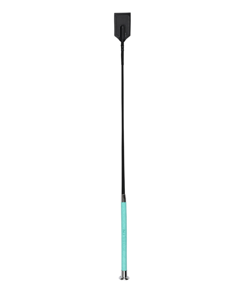 Turquoise Coloured Dublin Fancy Stitch Leather Crop on white background