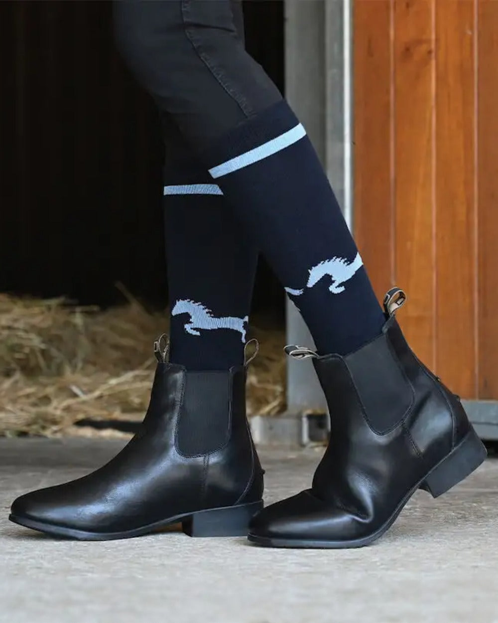 Black Coloured Dublin Foundation Jodhpur Boots II on outdoor background