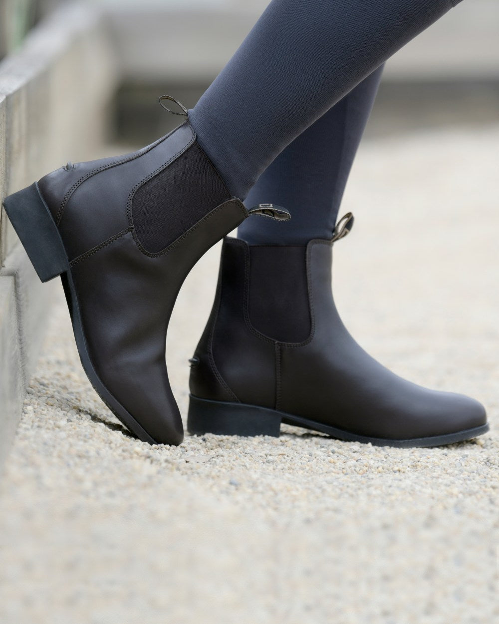 Brown Coloured Dublin Foundation Jodhpur Boots II on blurry background