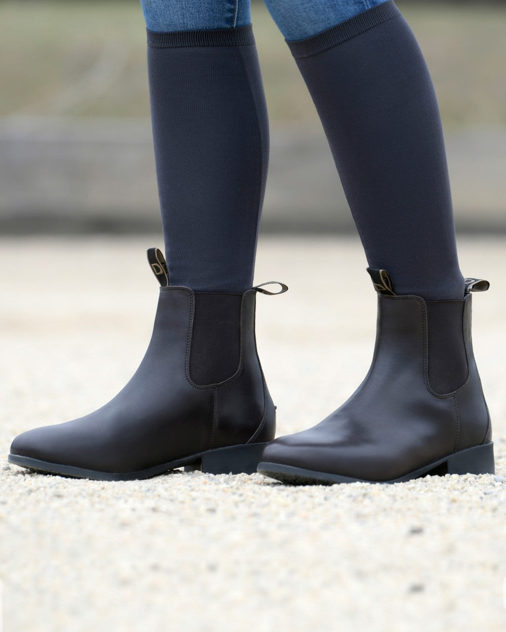 Brown Coloured Dublin Foundation Jodhpur Boots II on blurry background