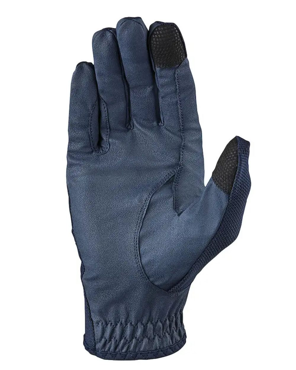 Navy Coloured Dublin Pull On Cool Mesh Riding Gloves on white background