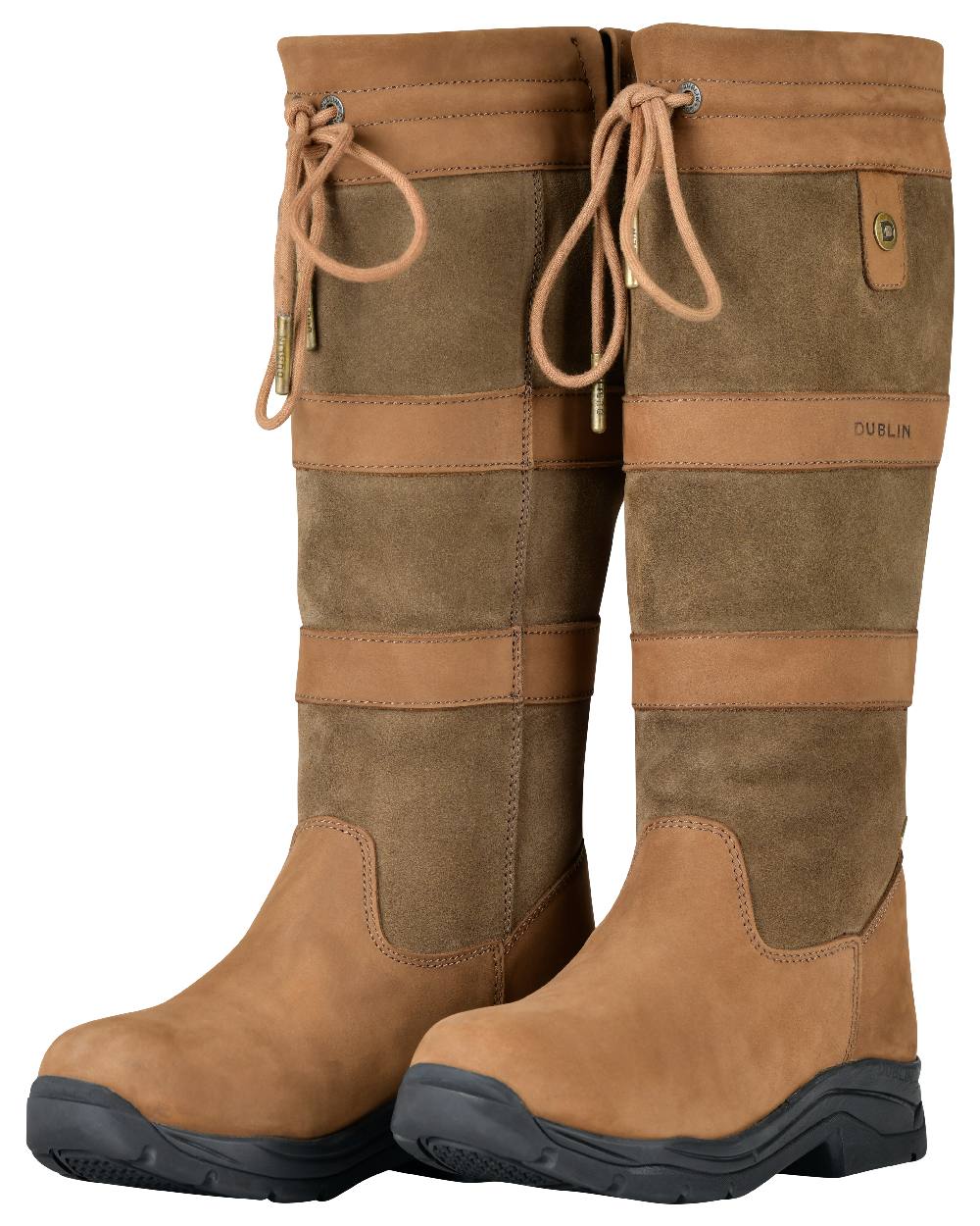 Dark Brown Coloured Dublin River Boots IV on white background