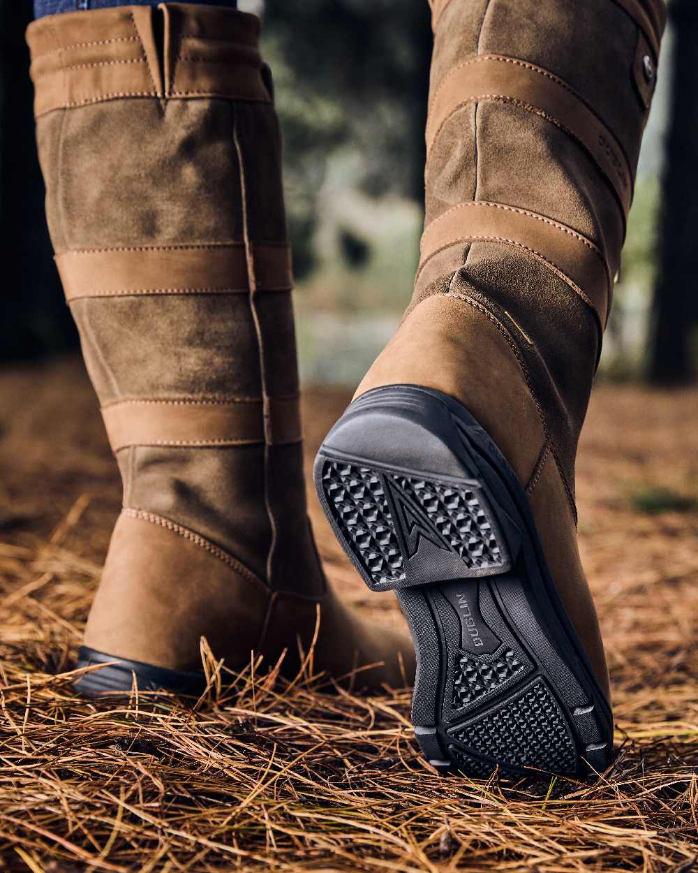 Dark Brown Coloured Dublin River Boots IV on grass background