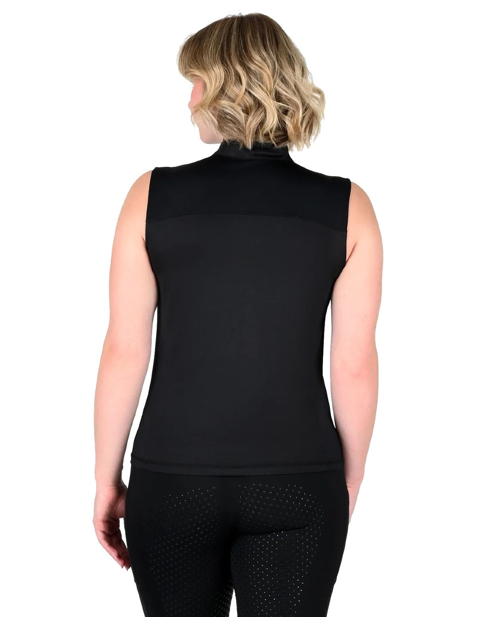 Black coloured Dublin Sammy Sleeveless Riding Top on white background
