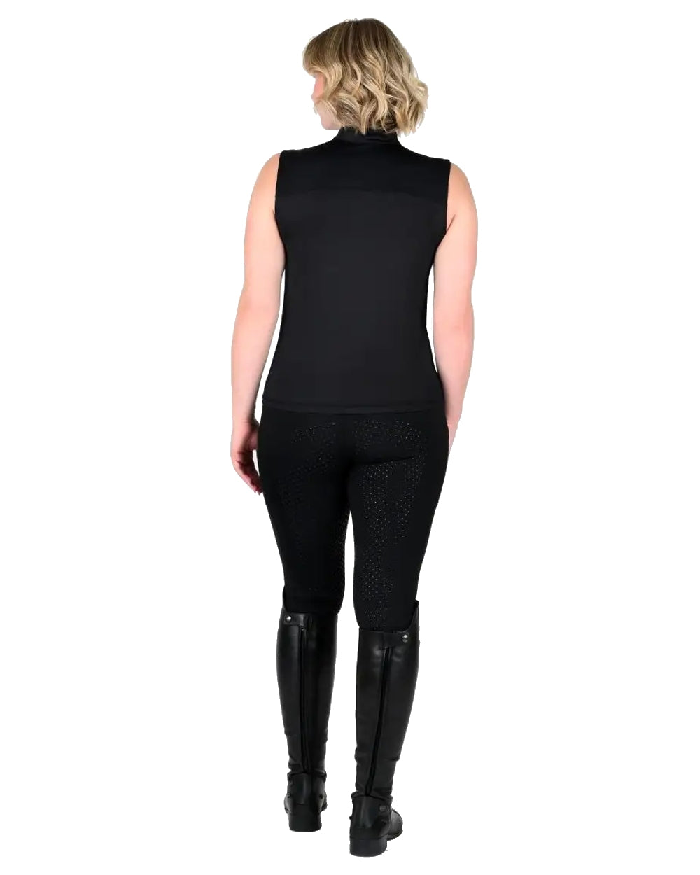 Black coloured Dublin Sammy Sleeveless Riding Top on white background