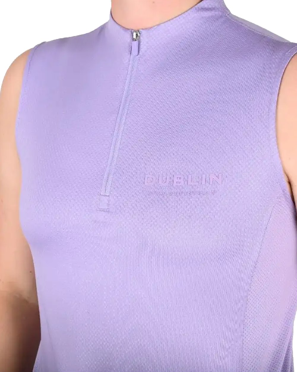Mauve coloured Dublin Sammy Sleeveless Riding Top on white background