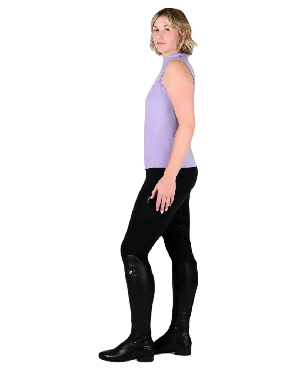 Mauve coloured Dublin Sammy Sleeveless Riding Top on white background