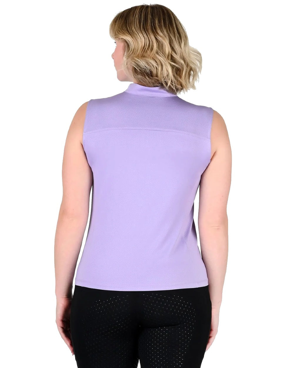Mauve coloured Dublin Sammy Sleeveless Riding Top on white background
