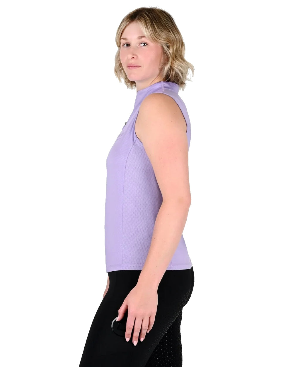 Mauve coloured Dublin Sammy Sleeveless Riding Top on white background