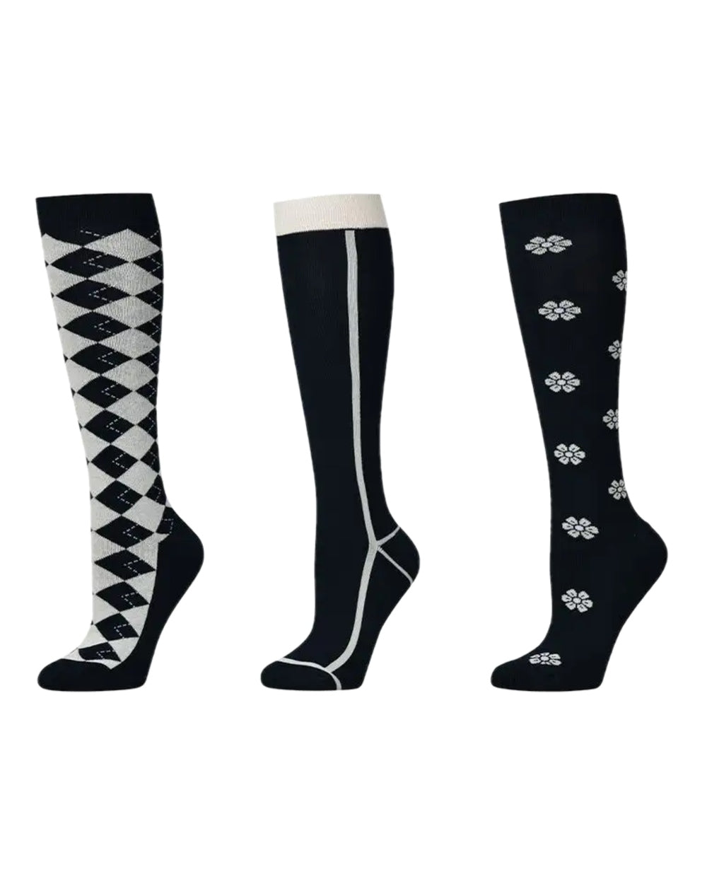 Classic Navy Coloured Dublin Three Pack Socks on white background