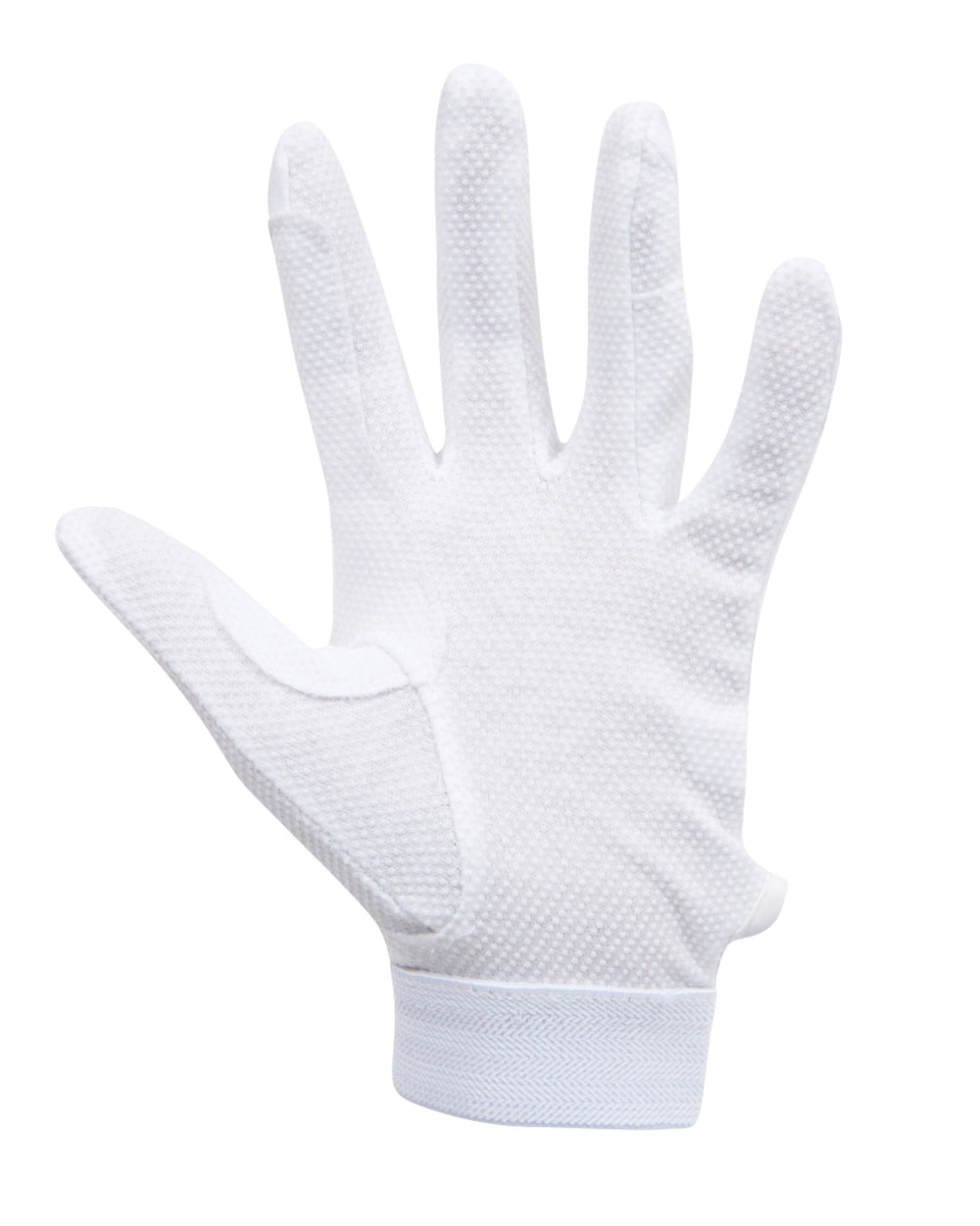White Coloured Dublin Track Riding Gloves on white background