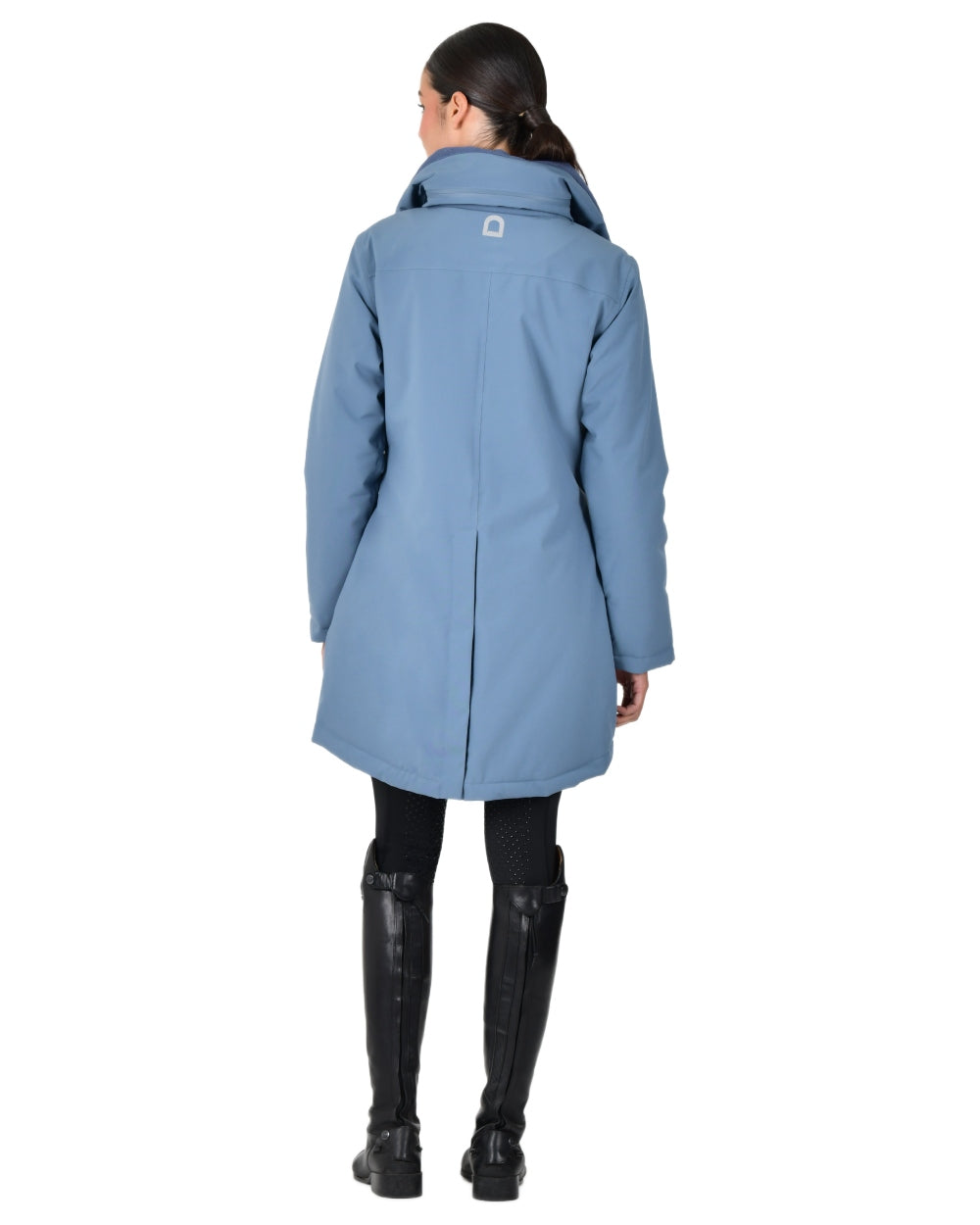 Denim coloured Dublin Womens Everyday Waterproof Jacket on white background