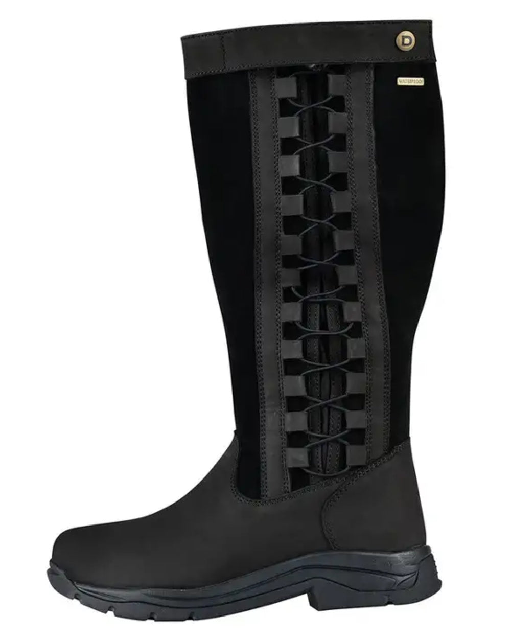 Black Coloured Dublin Womens Pinnacle Boots III on white background