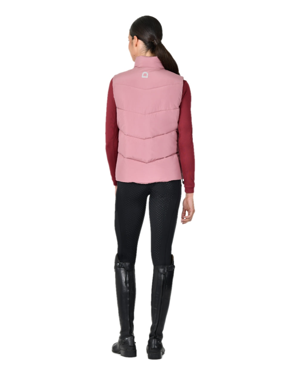 Dusty Rose coloured Dublin Womens Puffer Body Warmer on white background