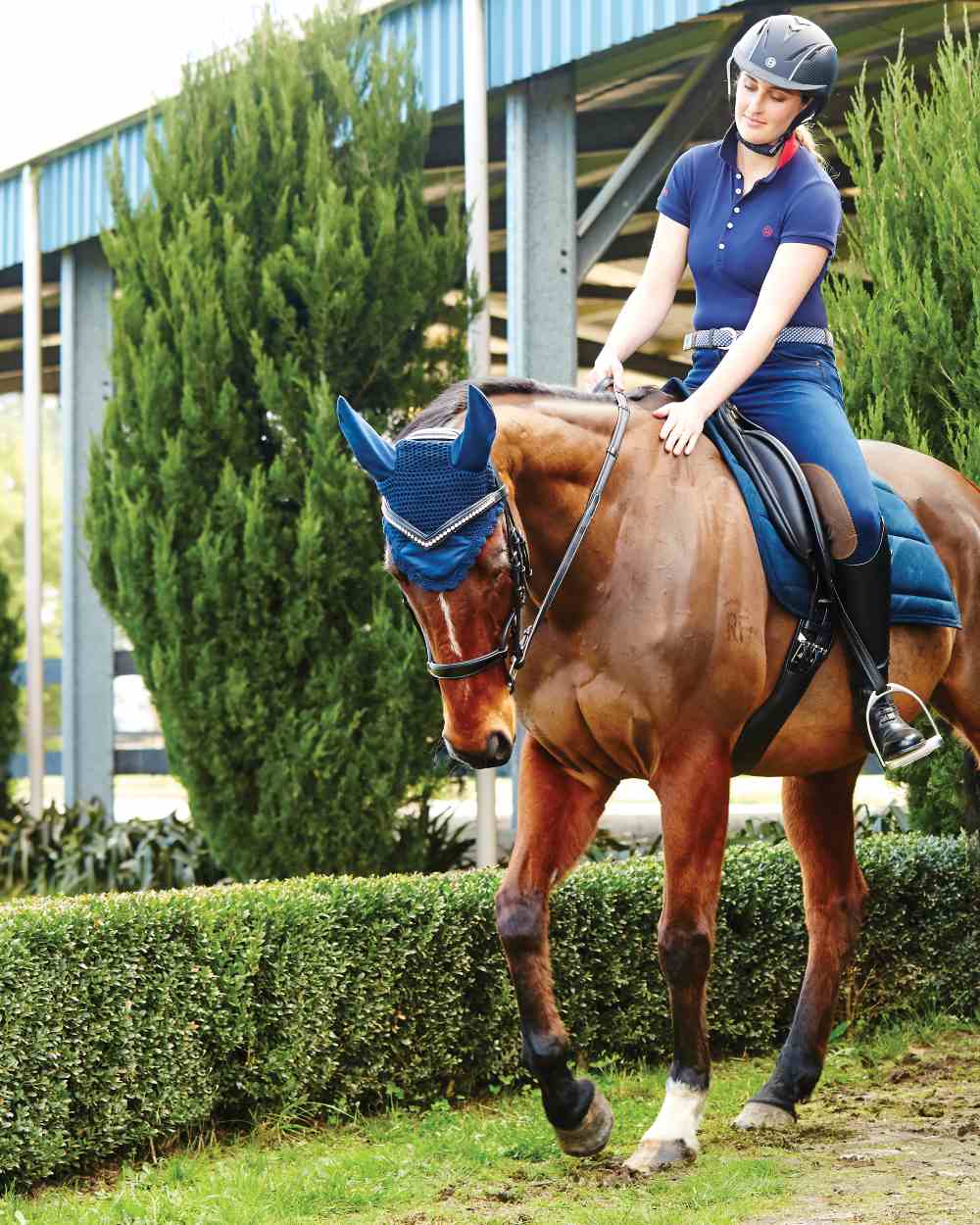 Dublin Lily Cap Sleeve Polo In True Navy