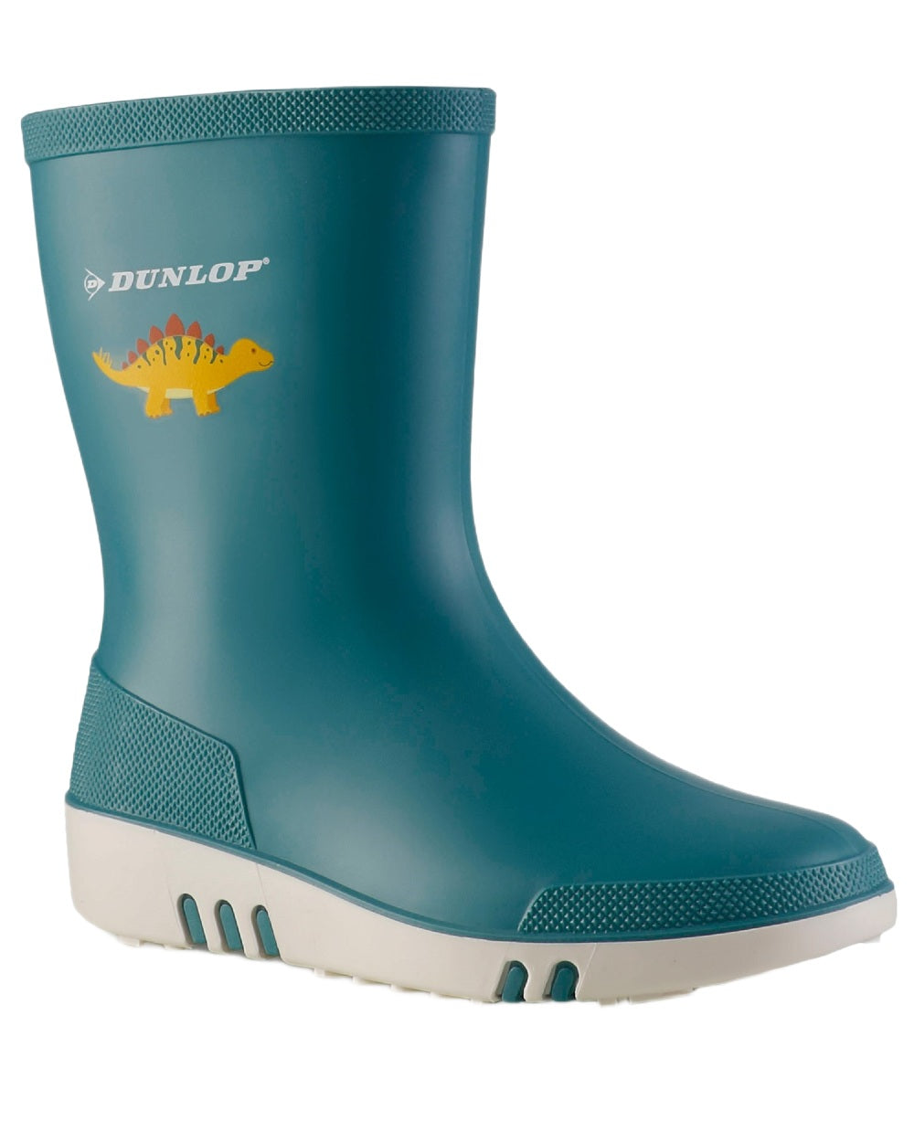 Blue White coloured Dunlop Childrens Mini Wellingtons on white background