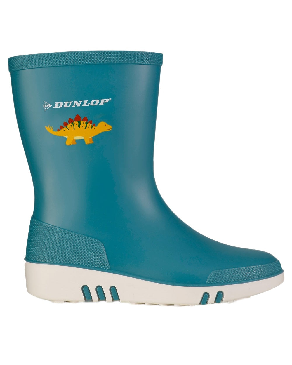 Blue White coloured Dunlop Childrens Mini Wellingtons on white background
