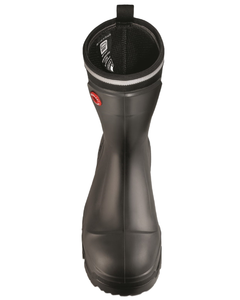 Charcoal coloured Dunlop Mens Snugboot Heavy Duty Calf Full Safety Wellingtons on white background